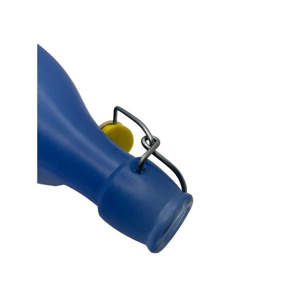 VTG CERVE Blue Frosted Glass Bottle Decanter 12” Yellow Tulips, Made in Italy - Picture 4 of 8